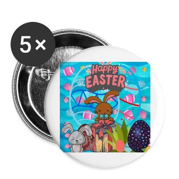 Frohe Weihnachten, Weihnachten - Buttons groß 56 mm (5er Pack) - Weiß - Vorne
