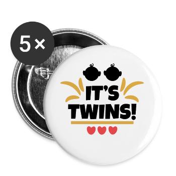 Déclaration de grossesse de la famille cardiaque - Lot de 5 grands badges (56 mm) - blanc - Devant