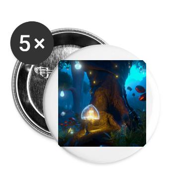 Forêt magique - Lot de 5 grands badges (56 mm) - blanc - Devant