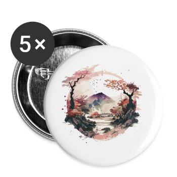 Zen-Garten - Buttons groß 56 mm (5er Pack) - Weiß - Vorne
