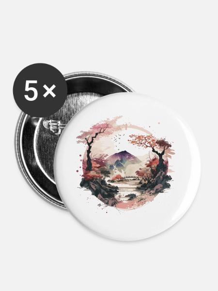 Zen Garden - Buttons large 2.2''/56 mm (5-pack) - white