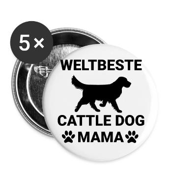 Hund Dog - Buttons large 2.2''/56 mm (5-pack) - white - Front