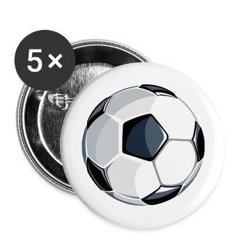 Fußball Soccer - Buttons groß 56 mm (5er Pack) - Weiß - Vorne