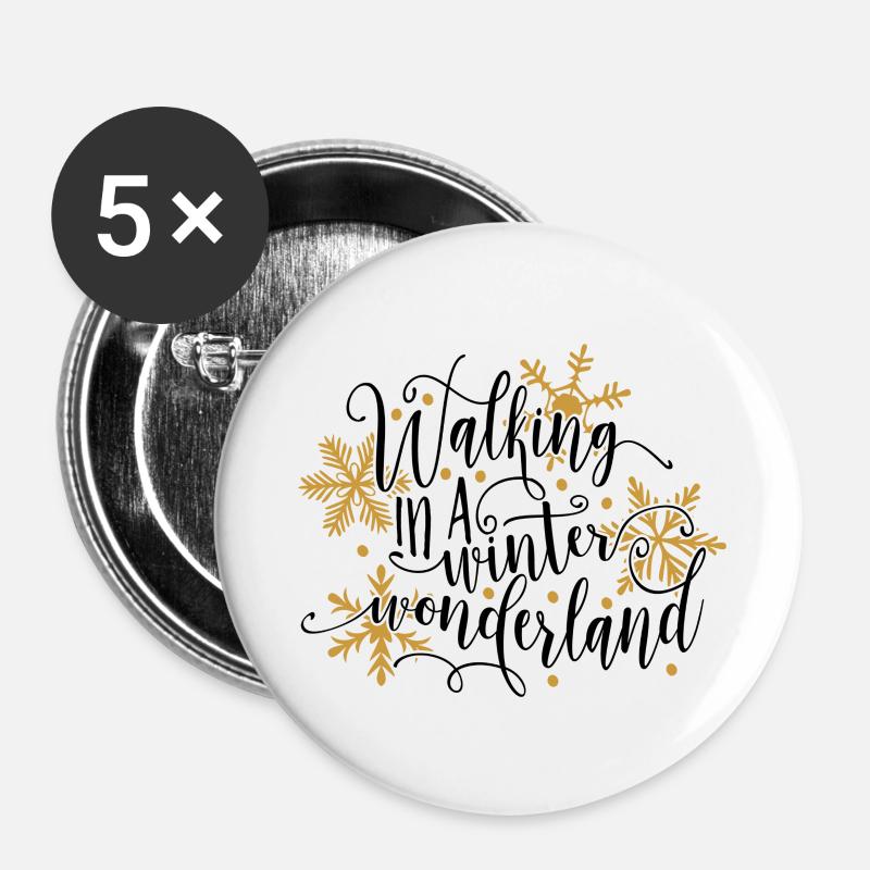 Walking in a winter wonderland - Buttons large 2.2''/56 mm (5-pack) - white