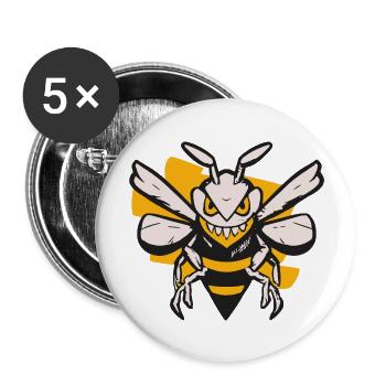 Evil Bee - Buttons groß 56 mm (5er Pack) - Weiß - Vorne