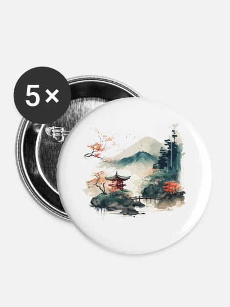Wunderschönes Kunstwerk - Buttons groß 56 mm (5er Pack) - Weiß