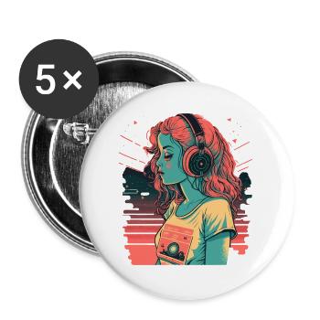 Waifu - Buttons large 2.2''/56 mm (5-pack) - white - Front
