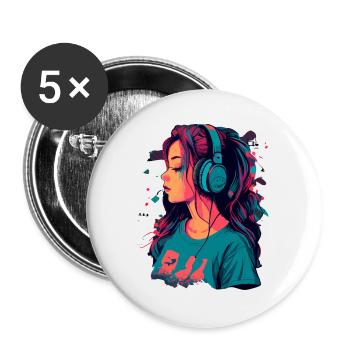 Lo Fi - Buttons large 2.2''/56 mm (5-pack) - white - Front