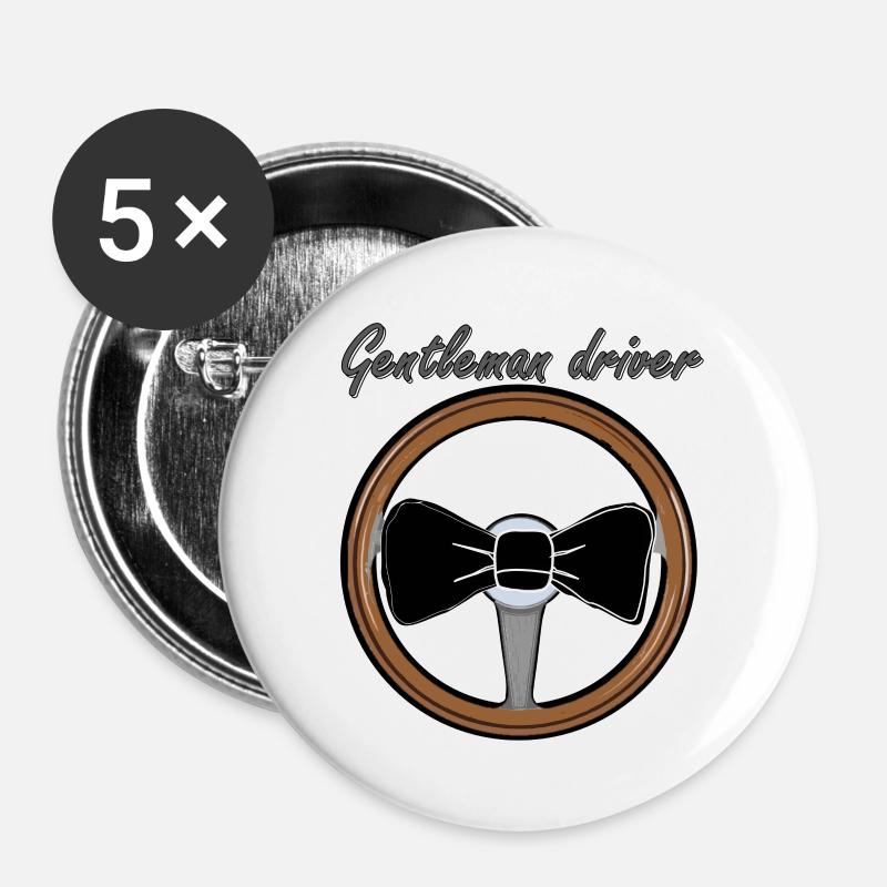 Gentleman Driver - Buttons large 2.2''/56 mm (5-pack) - white