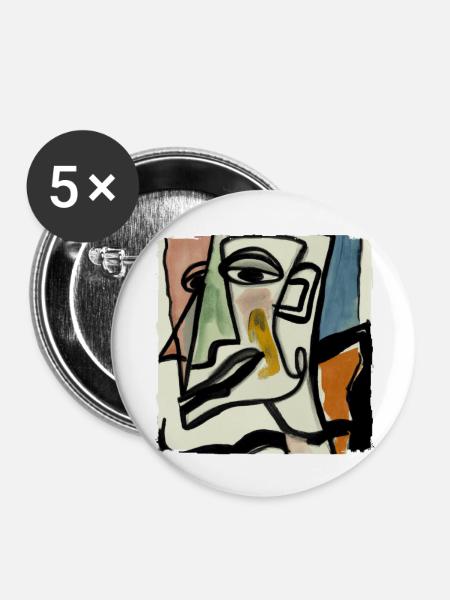 Brennpunkt - Buttons groß 56 mm (5er Pack) - Weiß