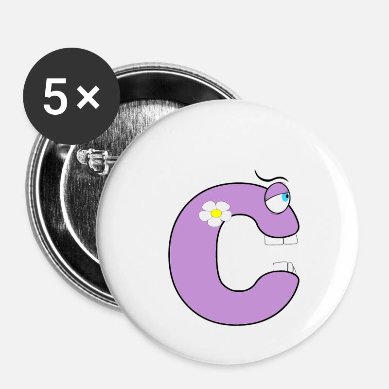 C - Buttons groß 56 mm (5er Pack) - Weiß