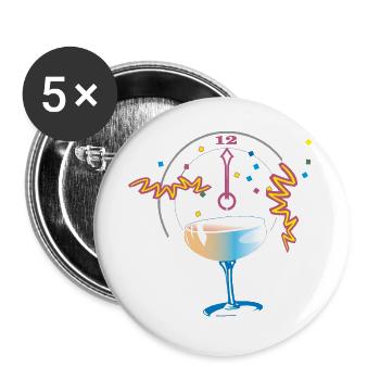 New Year's Toast Confetti - Buttons large 2.2''/56 mm (5-pack) - white - Front