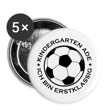 Fußball Soccer - Buttons groß 56 mm (5er Pack) - Weiß - Vorne