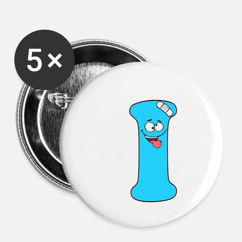 I - Buttons groß 56 mm (5er Pack) - Weiß