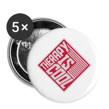 therapy is cool Quote - Buttons large 2.2''/56 mm (5-pack) - white - Front