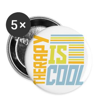 therapy is cool Quote - Buttons large 2.2''/56 mm (5-pack) - white - Front