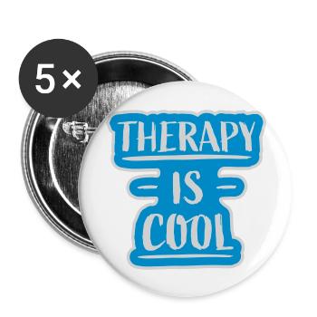 therapy is cool Quote - Buttons large 2.2''/56 mm (5-pack) - white - Front