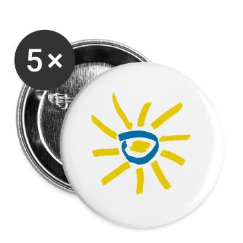 Tournesol2 - Lot de 5 grands badges (56 mm) - blanc - Devant