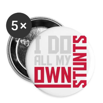 all my own stunts - Buttons groß 56 mm (5er Pack) - Weiß - Vorne