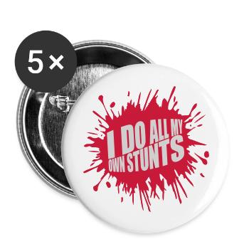 Toutes mes propres cascades - Lot de 5 grands badges (56 mm) - blanc - Devant