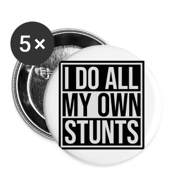 all my own stunts - Buttons groß 56 mm (5er Pack) - Weiß - Vorne