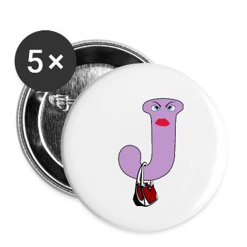 J - Buttons large 2.2''/56 mm (5-pack) - white - Front