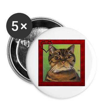 Katzenportrait 5 - Buttons groß 56 mm (5er Pack) - Weiß - Vorne