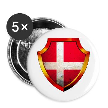 Denmark Copenhagen Danish Scandinavian Flag Nordic - Buttons large 2.2''/56 mm (5-pack) - white - Front