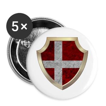 Denmark Copenhagen Danish Scandinavian Flag Nordic - Buttons large 2.2''/56 mm (5-pack) - white - Front