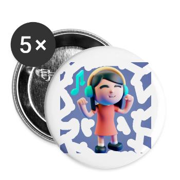 ILLUSTRATION MUSICALE AMUSANTE 7 - Lot de 5 grands badges (56 mm) - blanc - Devant