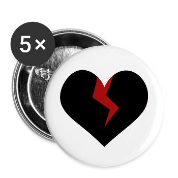 new love - Buttons large 2.2''/56 mm (5-pack) - white - Front