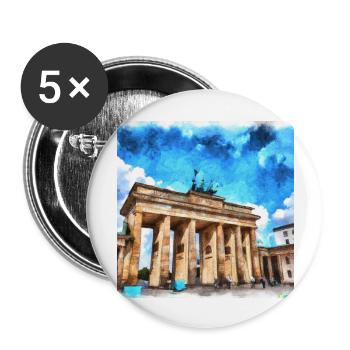 Das Brandenburger Tor in Berlin - Buttons groß 56 mm (5er Pack) - Weiß - Vorne