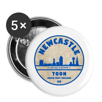 Newcastle Toon Skyline Badge - Buttons large 2.2''/56 mm (5-pack) - white - Front