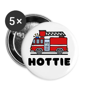 Fire brigade fire engine fire protection slogan - Buttons large 2.2''/56 mm (5-pack) - white - Front