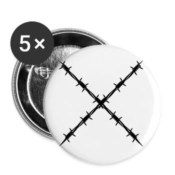 Barbed wire crossed - Buttons large 2.2''/56 mm (5-pack) - white - Front
