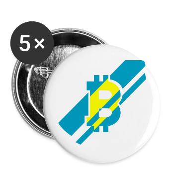 Bitcoin Trading Crypto Stocks - Lot de 5 grands badges (56 mm) - blanc - Devant