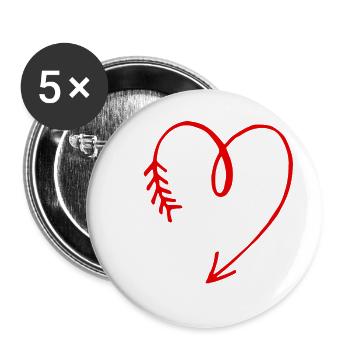 parrain cœur - Lot de 5 grands badges (56 mm) - blanc - Devant