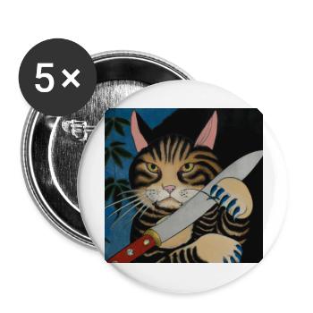 Catana - Japanese Ukiyo Gemälde - Buttons groß 56 mm (5er Pack) - Weiß - Vorne