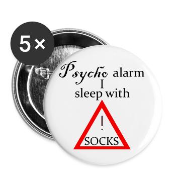 Psycho alarm - Lettering - Buttons large 2.2''/56 mm (5-pack) - white - Front