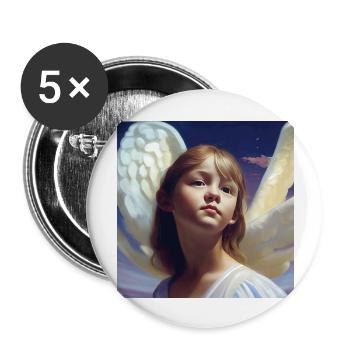 little girl angel - Buttons large 2.2''/56 mm (5-pack) - white - Front
