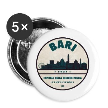 Bari Italia Skyline Emblem - Buttons large 2.2''/56 mm (5-pack) - white - Front