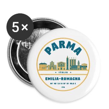 Emilia Romagna Cityscape - Buttons large 2.2''/56 mm (5-pack) - white - Front