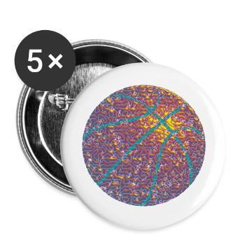 Niedlicher Polka Dot Basketballspieler - Buttons groß 56 mm (5er Pack) - Weiß - Vorne