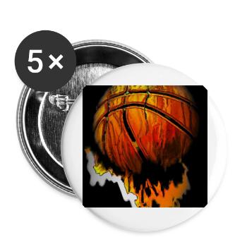 Basketball - Buttons groß 56 mm (5er Pack) - Weiß - Vorne