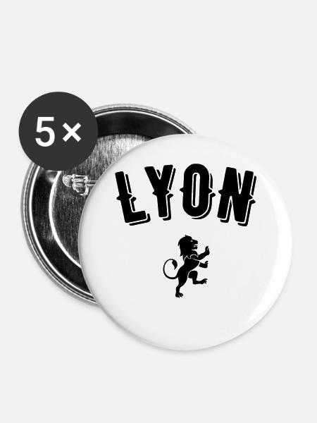 Lyon - Buttons groß 56 mm (5er Pack) - Weiß