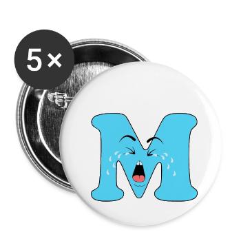 M - Buttons groß 56 mm (5er Pack) - Weiß - Vorne