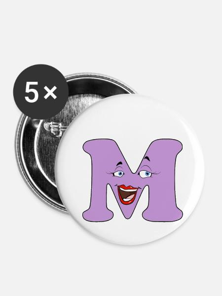 M - Buttons groß 56 mm (5er Pack) - Weiß