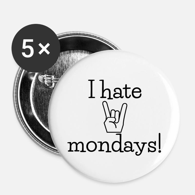 Mondays - Buttons large 2.2''/56 mm (5-pack) - white