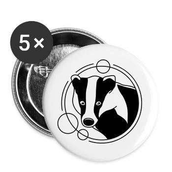 Dachs in geometrischer Form - Line-Art-Design - Buttons groß 56 mm (5er Pack) - Weiß - Vorne
