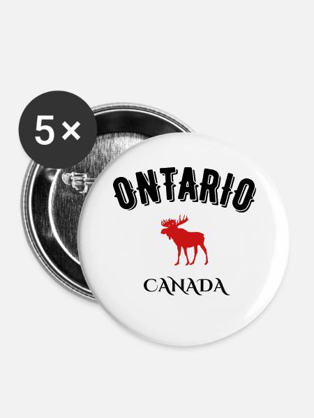 Ontario Kanada - Buttons groß 56 mm (5er Pack) - Weiß